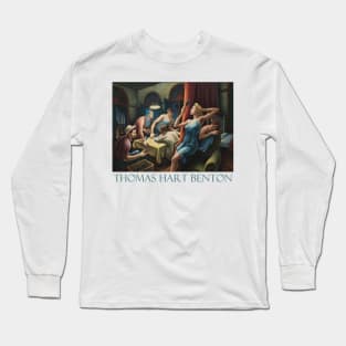 Poker Night by Thomas Hart Benton Long Sleeve T-Shirt